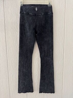 Free People Movement Acid Wash Flare Leggings Gray High Rise Boho Yoga Pants